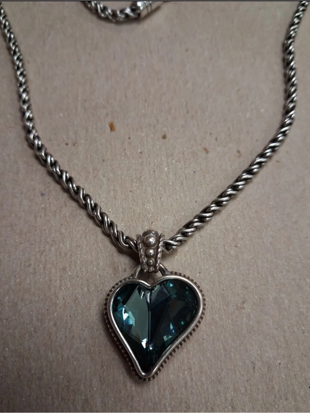 🆕💎RARE SET! BRIGHTON ‘BiBi Gem Heart’ VTG SLVR BLUE Swarovski Crystal Set!